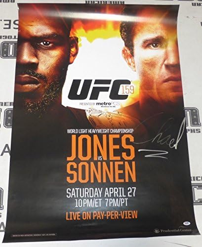 Чаел Сонен потпиша официјален UFC 159 Постер PSA/DNA COA против Jonон onesонс Автограм - автограмиран постер за настани во UFC