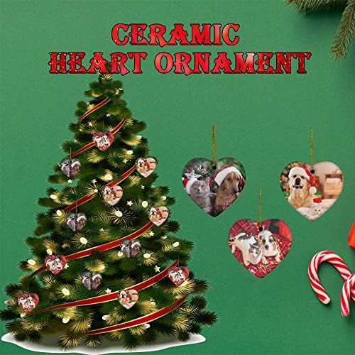 Гуд декор керамички срцев украс, само сакај го мојот живот, украс во форма, печатено двострано виси за празнична забава Божиќ, Божиќни
