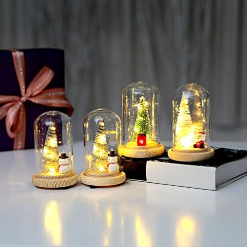 Стаклени украси топки мини украси за новогодишна елка минијатура во стаклена купола со LED светла за Божиќна занаетчиска забава