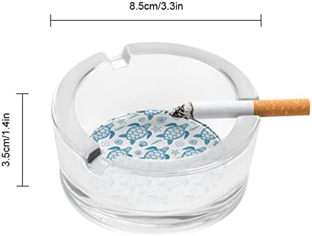 Морска желка и школки стакло од пепел за цигари за цигари класични кружни чисти кристални пепелници