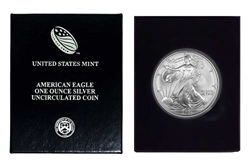 2005 година - Американски сребрен орел во пластична воздушна кутија и кутија за подароци со нашиот сертификат за автентичност долар