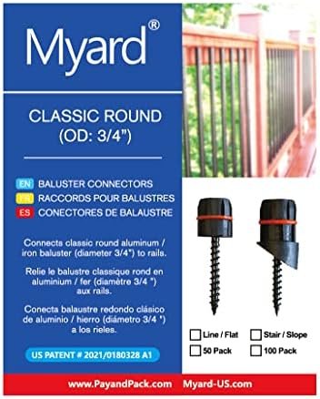 Myard 'O' Seal Патентирани конектори за баластер со завртки за оградата за внатрешни работи за внатрешни работи