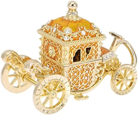 Декорна кутија за складирање на накит принцеза кристална тиква вагонска кутија за накит декоративен накит прстен за приказ на држач