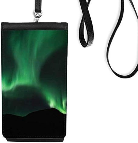 Зелено ноќно небо уметност деко подарок моден телефон паричник чанта што виси мобилна торбичка црн џеб