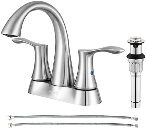 Парлос 2 рачки за мијалник за бања со метални склопки и линии за снабдување со тапа