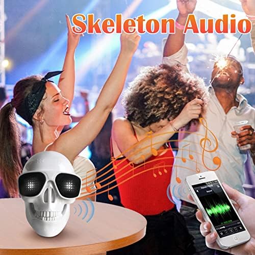 XUNION 31FD18 Преносен скелет череп Bluetooth безжичен звучник за Ноќта на вештерките на Ноќта на вештерките Подарок