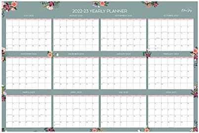 Blue Sky® Ламиниран Академски/Редовен Месечен Ѕиден Календар, 36 x 24, Грета, јули 2022 до јуни 2023 година/јануари до декември