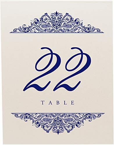 Броеви на табели за свадби во Пајсли, шампањ, морнарица, 1-10, двострана, шатор или употреба на штанд, одлично за забави и ресторани - направени во САД