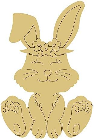 Дизајн на зајак По Линии Исечок Недовршено Зајаче Велигденска Пролетна Закачалка ЗА Врата Мдф Форма На Платно Стил 16 Уметност 1