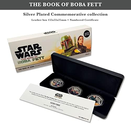 Војна на ѕвездите Книгата На Боба Фет-Ограничено Издание Колекција од 3 Монети/Медали О Позлатени И Завршени Во Целосна Боја + Декоративна