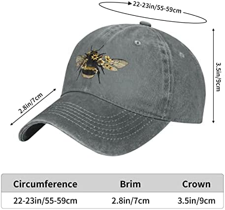 Vunko гроздобер измиена потресена прилагодлива пчела пчела женски тексас бејзбол капа, мајка камионџија капа капа за жени унисекс