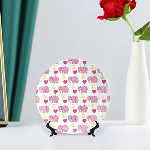 Декоративна чинија со розова елепант тркалезни керамички плочи со приказ за свадбени украси за домашни канцеларии