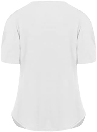 Краток ракав V врат памук обичен обвивка за обвивка, bellвонче на дното, крст, основно чизма исечена блуза кошула тинејџерски