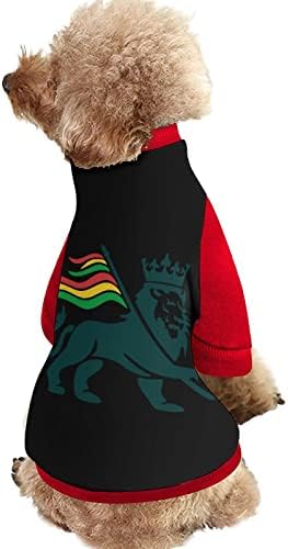 Смешно место Rastafarian Lion Flag Print Sweatshirt Sweatshirt With Sumpbsuit за кучиња за кучиња мачка со дизајн