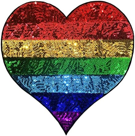 Локомо големо ЛГБТ срце шие железо на лепенка од виножито виножито во боја геј лезбејска гордост за жени облека јакна од маица ранец назад
