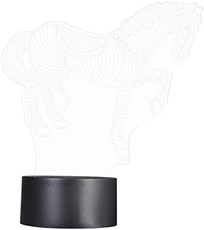 Солустра маса ноќна светлина за спална соба, ламба во форма на коњи ноќна ламба предводена ламба црна црна