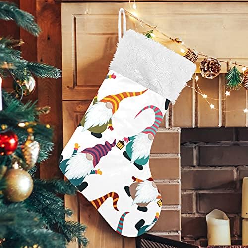 Божиќни смешни гноми Божиќни чорапи Големи Божиќни чорапи за детска соба за новогодишна соба камин виси чорапи за чорапи за украси за забави за празници