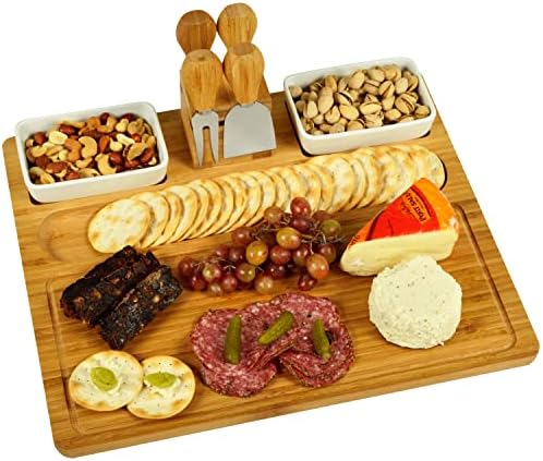 Пикник на таблата со сирење од сирење Аскот Шерборн сет со 4 алатки - дизајнирани и квалитетни обезбедени во САД