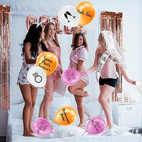 Смешни Bachelorette Партија Балони Невестински Туш Декор | Пакет од 16 | Розова Бела &засилувач; Злато Невестата Балон Bachelorette