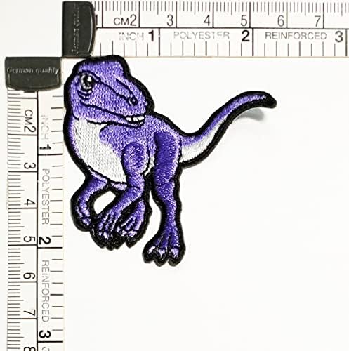 Кленплус 3 парчиња. Виолетова Диносаурус Тираносаурус Рекс Лепенки Налепница Цртан Филм Деца Пегла На Ткаенина АПЛИКАЦИЈА САМОСТОЈНО