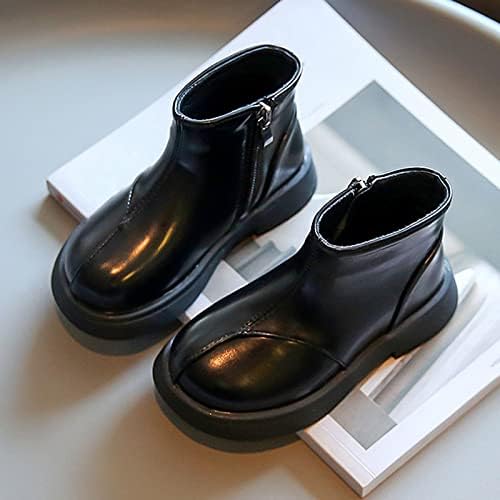 Чевли за одење за бебе есен зимски деца чизми девојки глуждот чизми дебели единствени нелизгазни странични патенти со тркалезен