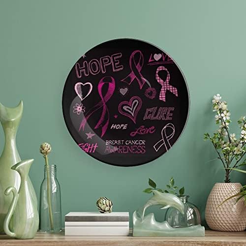 Надеж Loveубов борба за борба против рак на дојка Керамичка коска Кина Декоративни плочи со штанд виси украси за вечера