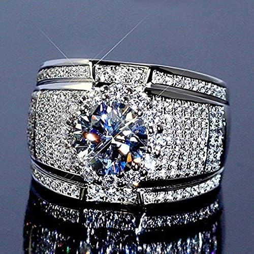 2023 Нова легура Електропласирајќи го дијамантскиот прстен накит за роденден предлог за роденден Подарок невестински ангажман забава