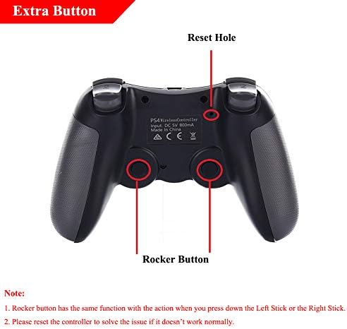 Безжичен контролер PS4 - CuleEdTec Bluetooth контролер за полнење на игри за PS4/PS4 PRO/PS4 SLIM, со функција за двојна вибрација,