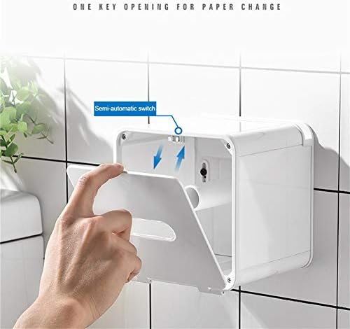 XFXDBT Бел Самолеплив Држач За Тоалетна Хартија, Држач За Ролна Тоалетна Хартија Монтиран на квадрат Без Држач За Ролна Пластична Тоалетна Ролна