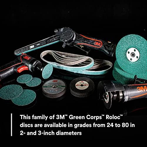 3М Зелен корпус Roloc Disc 36525, 40+ решетка, 2 во, пакет од 25 тешки, дискови за брза промена за мелење, отстранување на