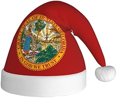 ЗАЛТАС Печат На Флорида Божиќ Шапка За Возрасни Меки Удобни Дедо Мраз Капи За Божиќ Нова Година Празник Партија Материјали