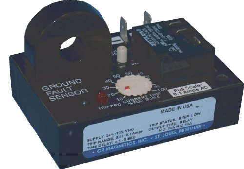 Cragentics CR7310-EL-24D-.011-C-CD-ELR-I реле на сензорот за дефект на земјата со внатрешен трансформатор, 24 VDC, енергизиран