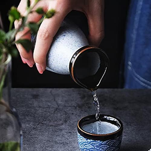 UPKOCH Ripple ML разладена служење топла забава традиционално керамичко корејско шише за стилови за пиење сино застаклен исклучителен детатер