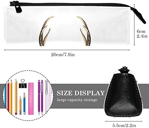 Лаијухуа преносна стилска торба со моливчиња ПУ кожени пенкало Компактен патент торбички, козметичка торба канцеларија додаток Организатор