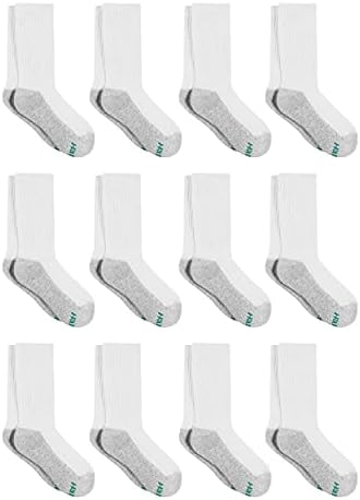 Момци за момчиња Ханес Ханес, двојни тешки перничиња чорапи, пакувања со 12 пар.