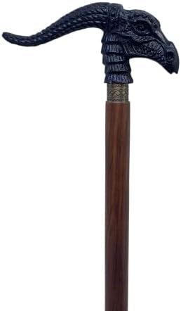 Месинг за месинг за месинг - мажи Дерби Канс и дрвен стап за одење за мажи и жени Game of Thrones Dragon Walking Cane