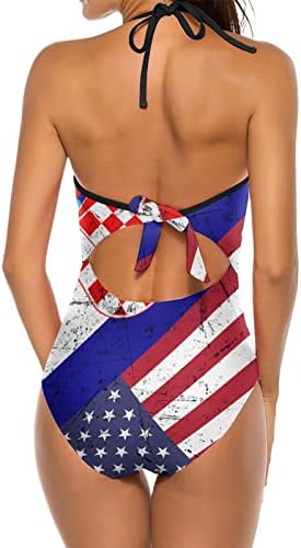 Хрватско Американско Знаме Женски Едноделен Костим За Капење V Вратот Атлетски Костими За Капење Без Грб Танкини