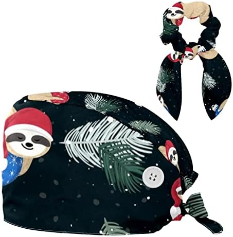 Медицински капачиња на Муоум, прилагодливо работно капаче со копчиња и лак за коса, божиќни Божиќни прскања од смрека