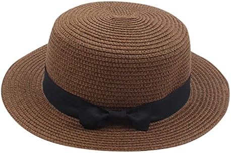 Чадор капи мажи деца девојчиња момчиња новороденче лето федора слама капа широко обликуван флопи плажа сончева капа визир капа за западен
