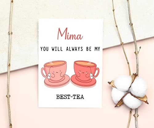 Gavinsdesigns mima секогаш ќе бидете мојата најдобра чаша - смешна картичка - најдобра картичка за чај - картичка за Денот на мајката - картичка