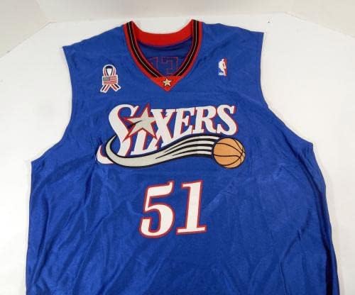 2001-02 Philadelphia 76ers Michael Ruffin 51 Игра издадена Blue Jersey 911 P 66 - НБА игра користена