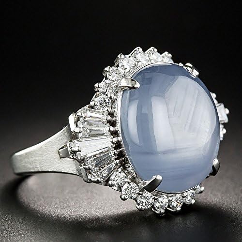 Phetmanee Shop Carat Star 925 Сребрена бела сафир коктел прстен за венчавки