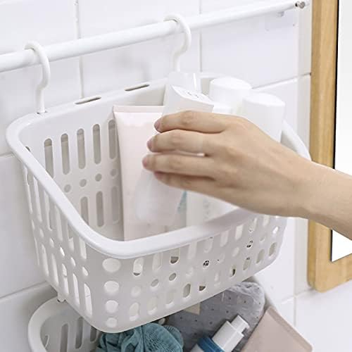 Амајалл Коландерс пластична корпа за туширање со кука за кујнски држач за складирање на кујната, организатор за складирање корпа за складирање