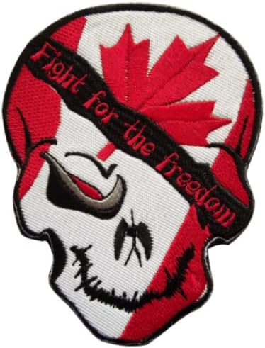 Канада Знаме &засилувач; Черепот Борба За Слобода Тактички Морал Воена Везена Лепенка