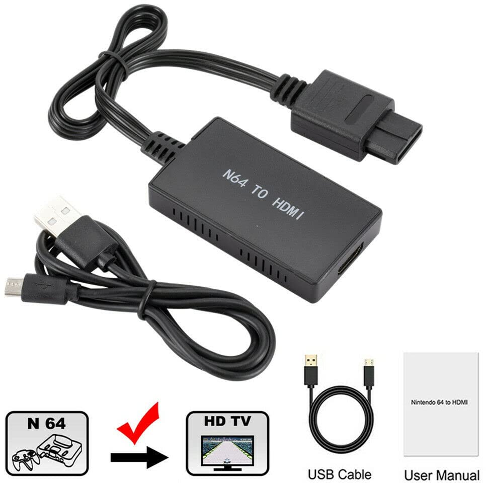 G · PEH N64 На HDMI Конвертор Адаптер Поддршка 16: 9 и 4: 3 Конвертирате приклучок и игра HDMI Конвертор Кабел Компатибилен Со Nintendo 64/Супер