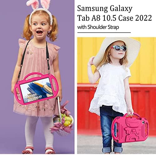 LTROP Детска Кутија За Samsung Galaxy Tab A8 10.5 2022 со Ремен За Рамо - Галакси Таб А8 Футрола За Деца, Кутија За Држач За Рачка Отпорна