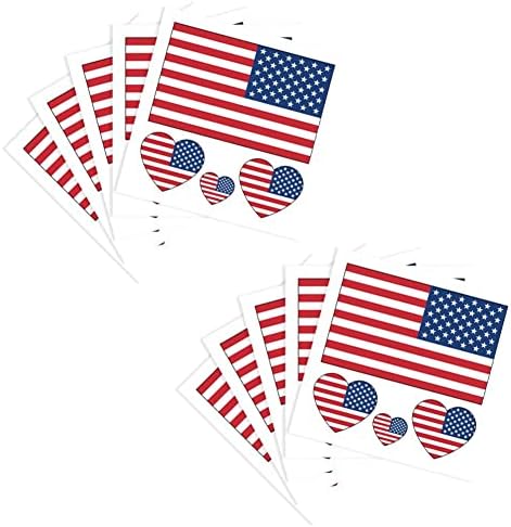 Американско Знаме Привремени Тетоважи 10 Листови Сад Денот На Независноста На Патриотската Партија Национални Налепници За Усни На Срцето 4 јули