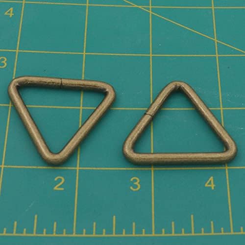 1-1/4 '' Метални триаголни прстени за прстен конектори на тркалезниот раб за раб за ламби за раб за сад за правење хардвер, црна -