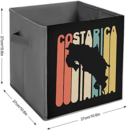 Ретро Стил Костарика Силуета Големи Коцки Канти За Складирање Склопувачки Платно Кутија За Складирање Организатори На Плакарот За Полици