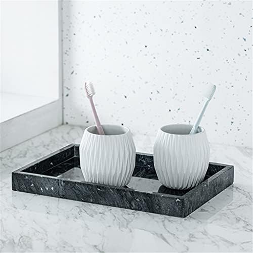 KFJBX домаќинство Нордиска мермерна лента бања бања поставена табела за складирање сад за складирање на правоаголни украси